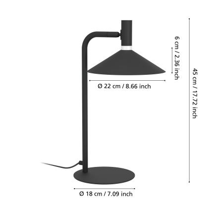 Eglo - LED RGBW reguliuojamas stalinis šviestuvas LED/7,5W/230V 2700-6500K juodas