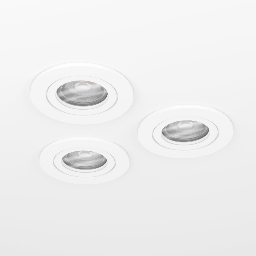 Eglo - RINKINYS 3x LED vonios įleidžiamieji taškiniai šviestuvai 1xGU10/4,5W/230V IP44 balti