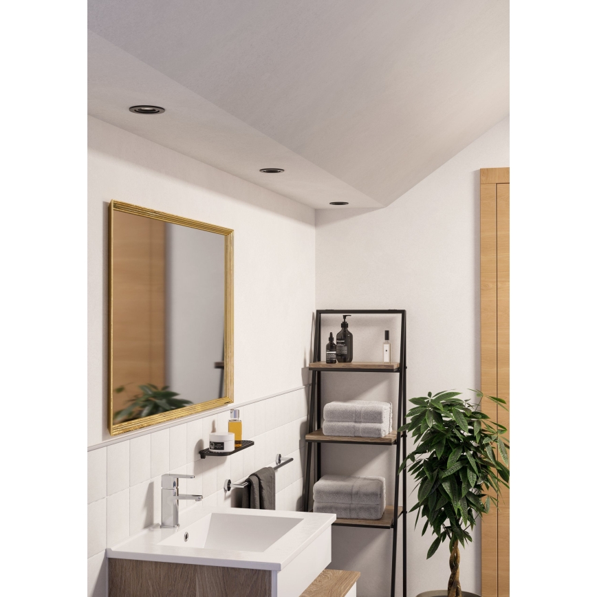 Eglo - LED įleidžiamas vonios kambario taškinis šviestuvas 1xGU10/4,5W/230V IP44 juodas