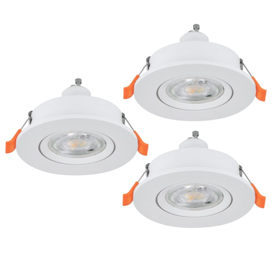 Eglo - Komplektas 3x LED įleidžiamieji taškiniai šviestuvai 1xGU10/4,5W/230V balti