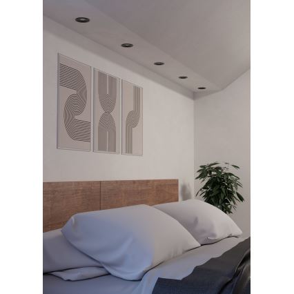 Eglo - Rinkinys (3 vnt.) LED įmontuojami taškiniai šviestuvai, 1x GU10/4,5W/230V, juodi