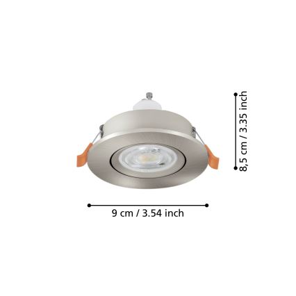 Eglo - LED įleidžiamas taškinis šviestuvas 1xGU10/4,5W/230V matinis chromas