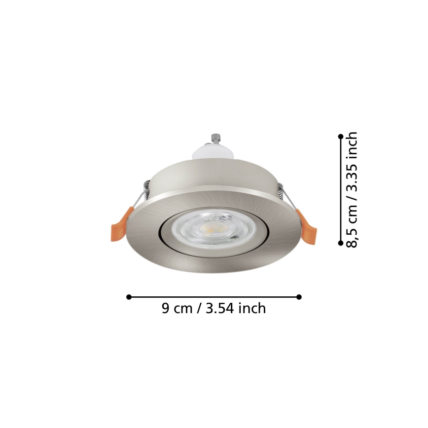 Eglo - LED įleidžiamas taškinis šviestuvas 1xGU10/4,5W/230V matinis chromas