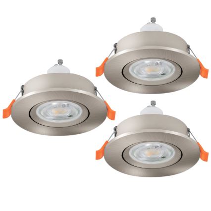 Eglo - RINKINYS 3x LED vonios kambario įleidžiamieji taškiniai šviestuvai 1xGU10/4,5W/230V IP44 matinis chromas