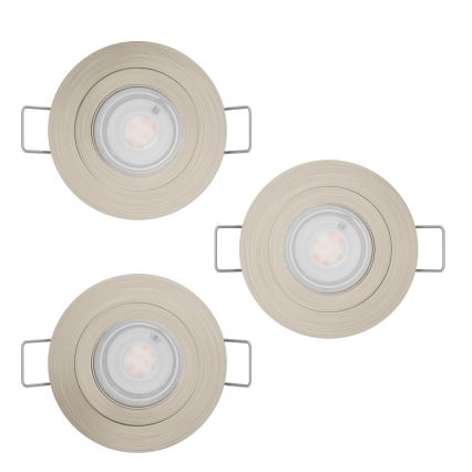 Eglo - RINKINYS 3x LED vonios kambario įleidžiamieji taškiniai šviestuvai 1xGU10/4,5W/230V IP44 matinis chromas