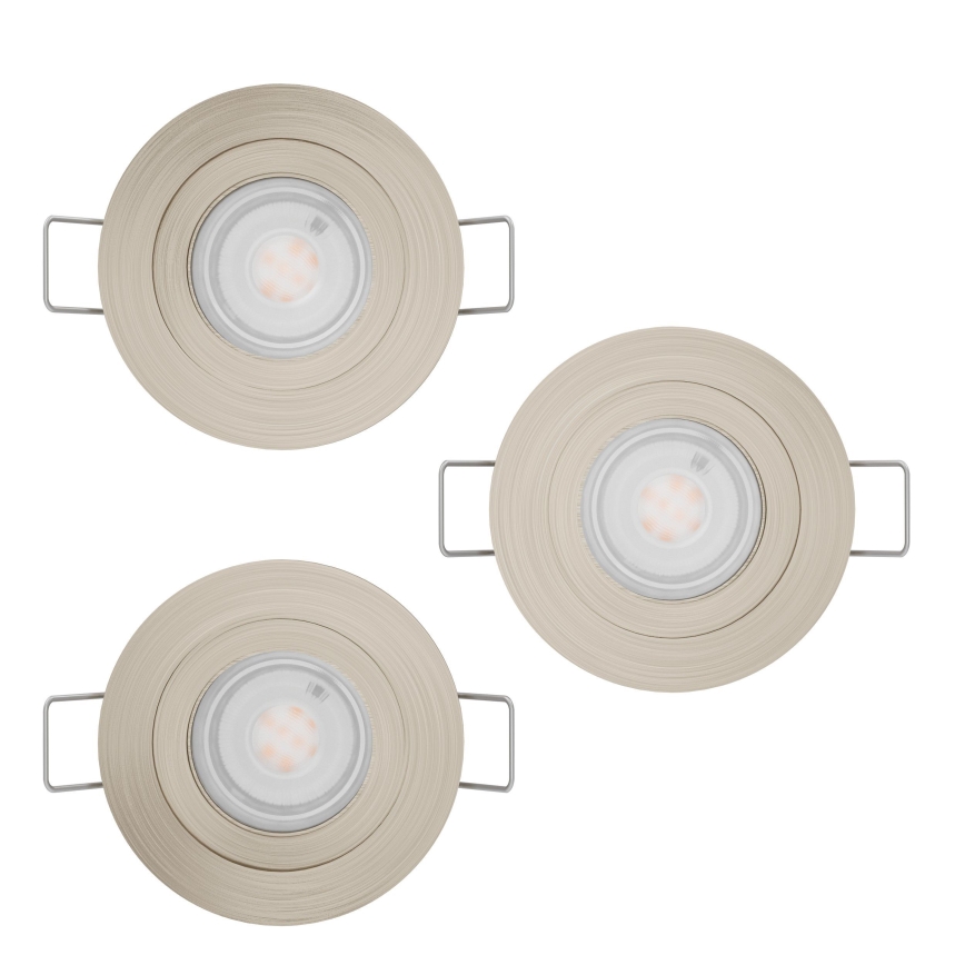 Eglo - RINKINYS 3x LED vonios kambario įleidžiamieji taškiniai šviestuvai 1xGU10/4,5W/230V IP44 matinis chromas
