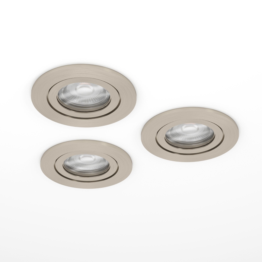 Eglo - RINKINYS 3x LED vonios kambario įleidžiamieji taškiniai šviestuvai 1xGU10/4,5W/230V IP44 matinis chromas