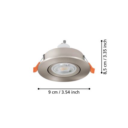 Eglo - LED įleidžiamas taškinis šviestuvas 1xGU10/4,5W/230V matinis chromas