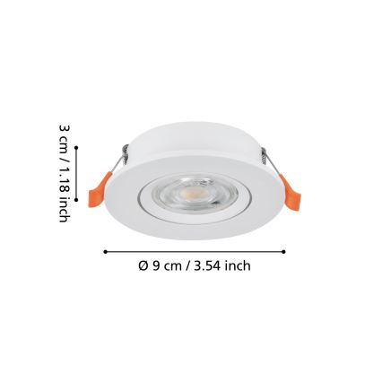 Eglo - LED įleidžiamas taškinis šviestuvas LED/4,8W/230V 2700/4000/6500K baltas