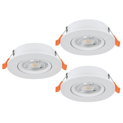 Eglo - 3 vnt. komplektas įleidžiamų LED taškinių šviestuvų LED/4,8W/230V 2700/4000/6500K, balti