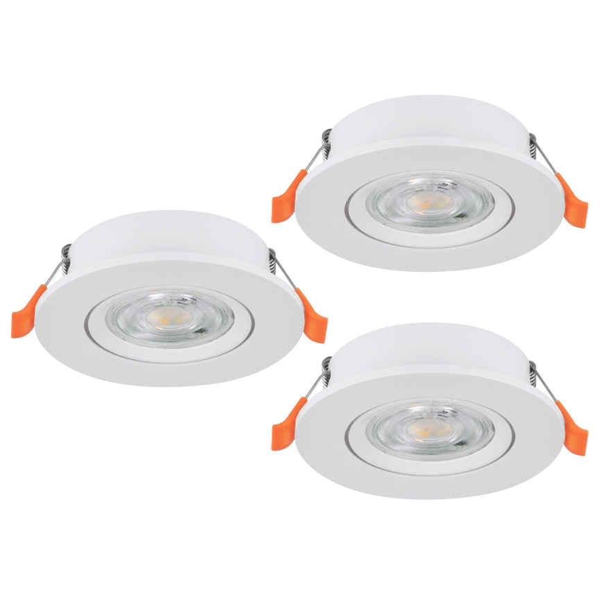 Eglo - 3 vnt. komplektas įleidžiamų LED taškinių šviestuvų LED/4,8W/230V 2700/4000/6500K, balti