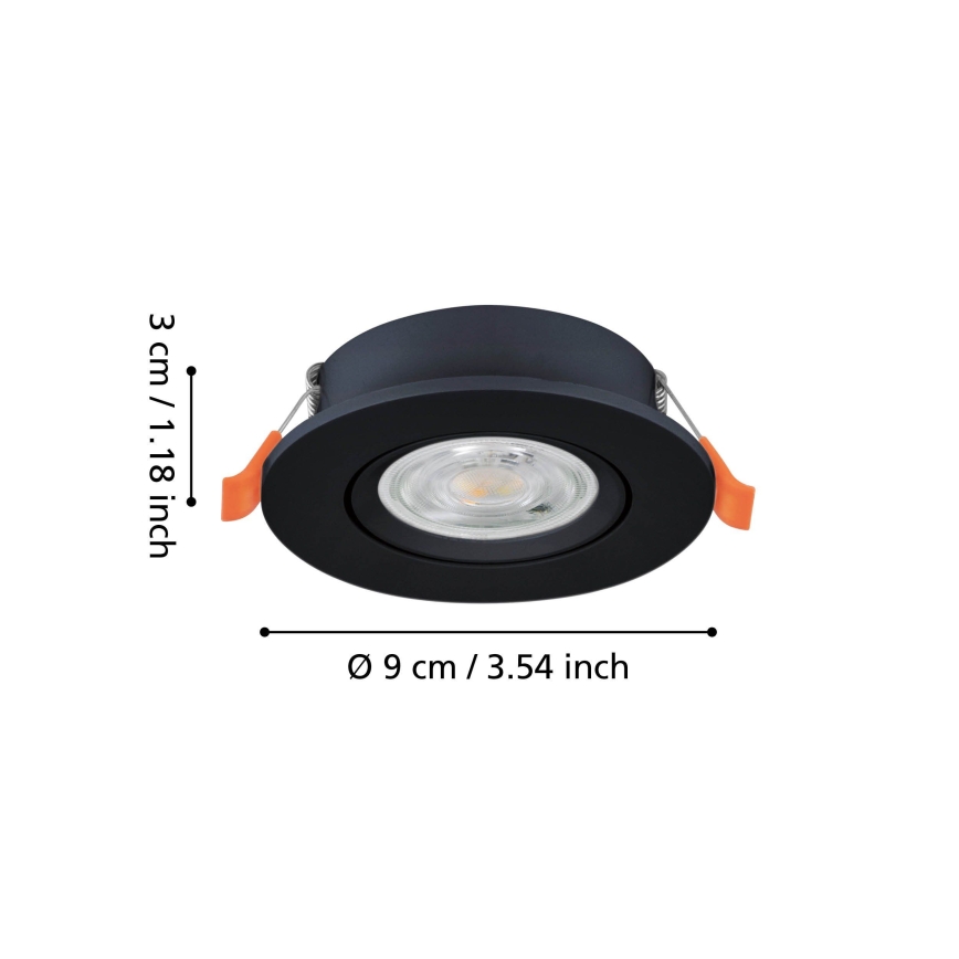 Eglo - LED įleidžiamas taškinis šviestuvas LED/4,8W/230V 2700/4000/6500K juodas