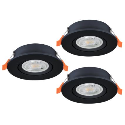 Eglo - komplektas 3x įleidžiamų LED taškinių šviestuvų LED/4,8W/230V 2700/4000/6500K juoda