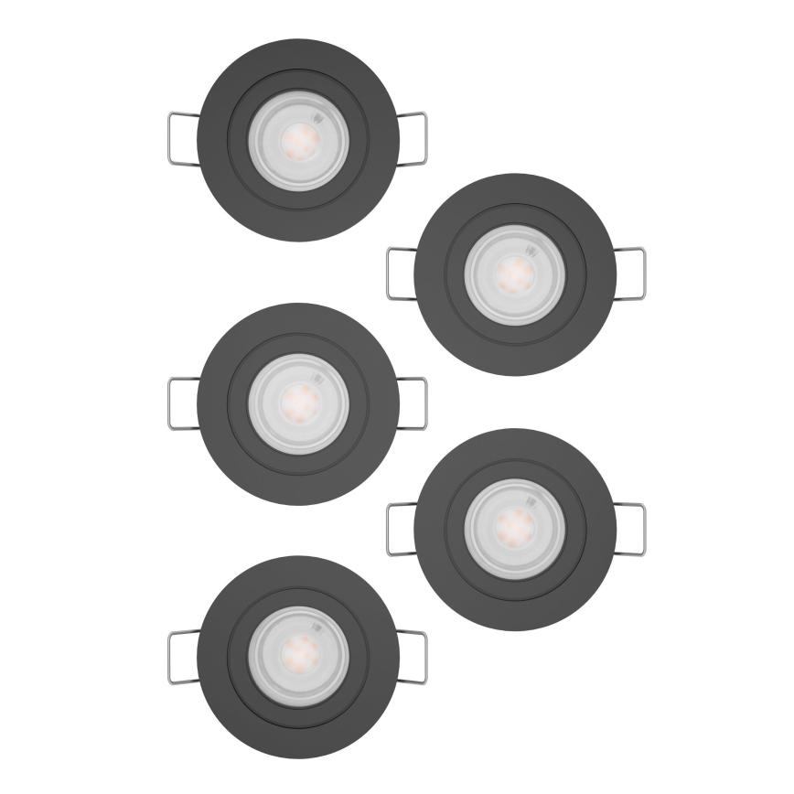 Eglo - Komplektas 5 vnt. įleidžiamų LED taškinių šviestuvų LED/4,8W/230V 2700/4000/6500K juodi
