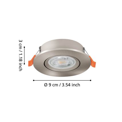 Eglo - Įleidžiamas LED taškinis šviestuvas LED/4,8W/230V 2700/4000/6500K matinis chromas