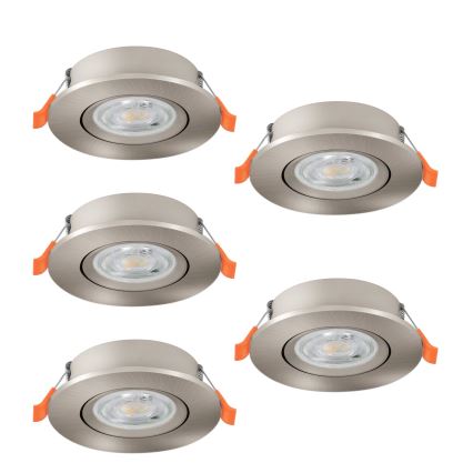Eglo - Komplektas 5 vnt. įleidžiamų LED taškinių šviestuvų LED/4,8W/230V 2700/4000/6500K matinis chromas