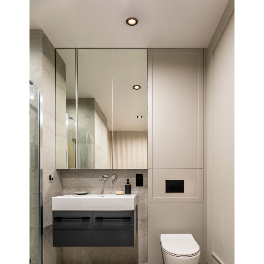 Eglo - Komplektas 3 vnt. LED vonios kambario įleidžiami šviestuvai LED/4,9W/230V 2700/4000/6500K skersmuo 8,8 cm IP65 juoda