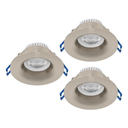 Eglo - Komplektas 3x LED vonios įleidžiamas šviestuvas LED/4,9W/230V 2700/4000/6500K Ø 8,8 cm IP65 matinis chromas