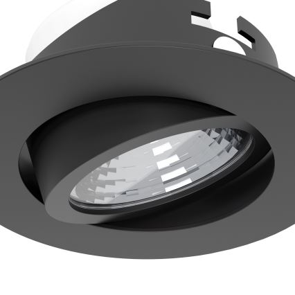 Eglo - Komplektas 3 vnt. dimeriuojamų įleidžiamų LED šviestuvų LED/6,4W/230V, skersmuo 8,8 cm, juodi