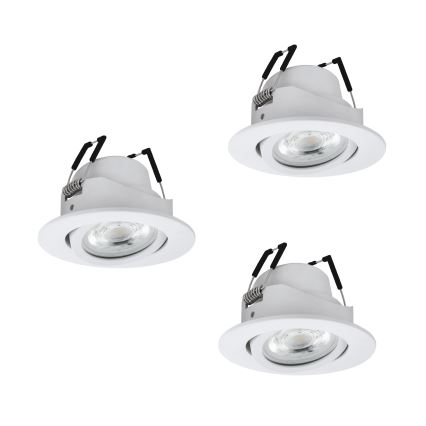 Eglo - rinkinys (3 vnt.) LED RGBW, dimeriuojami įleidžiami lubų šviestuvai LED/4,7W/230V 2700-6500K, balti