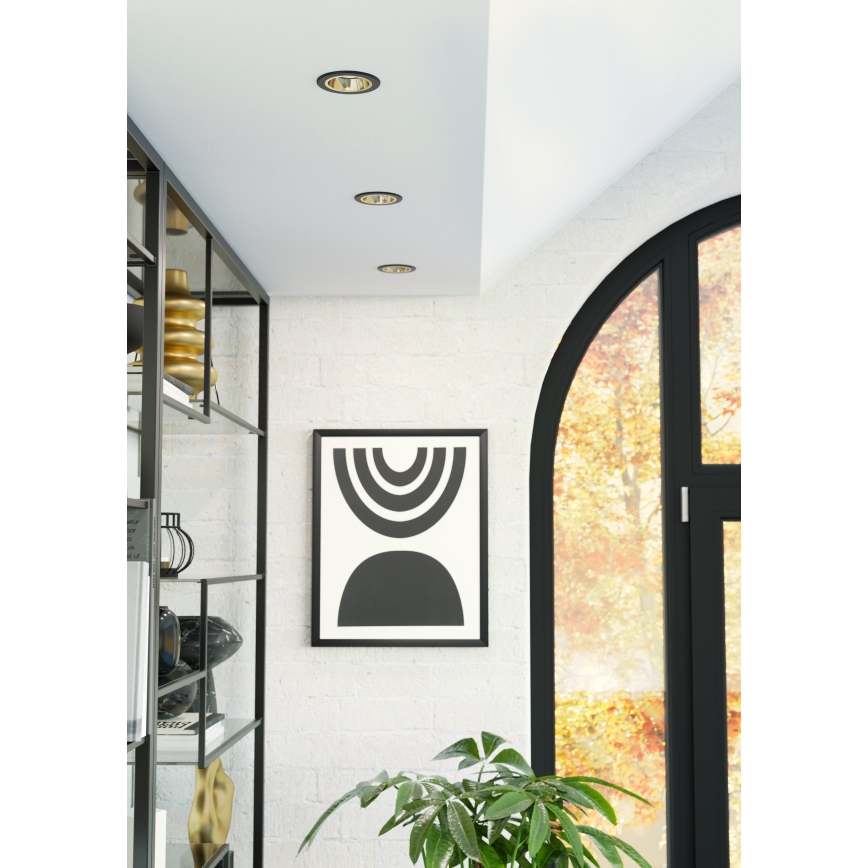 Eglo - reguliuojamas vonios kambario įmontuojamas lubų LED šviestuvas LED/4,8W/230V 2700/4000/6500K IP44 juodas