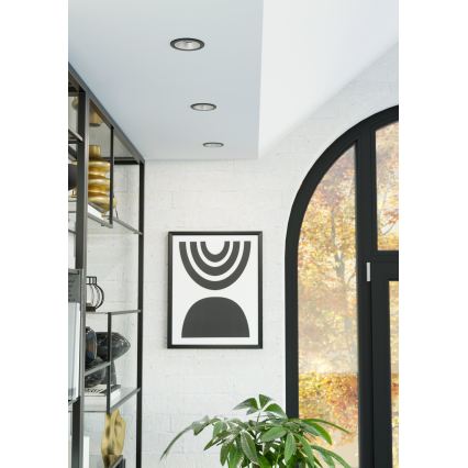 Eglo - LED RGBW dimeriuojamas vonios kambario įleidžiamas lubų šviestuvas LED/4,8W/230V 2700-6500K IP44 juodas