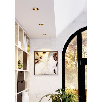 Eglo - LED RGBW dimeriuojamas vonios įmontuojamas lubinis šviestuvas LED/4,8W/230V 2700-6500K IP44 baltas/auksinis