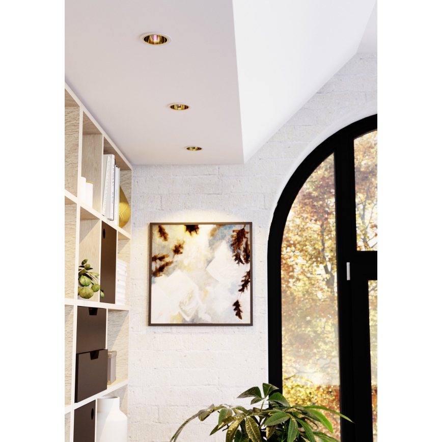 Eglo - LED RGBW dimeriuojamas vonios įmontuojamas lubinis šviestuvas LED/4,8W/230V 2700-6500K IP44 baltas/auksinis