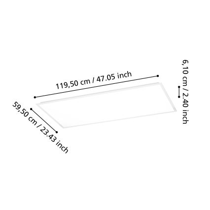 Eglo - LED paviršinis panelis LED/36,5W/230V 2700/4000/6500K 120x60 cm balta