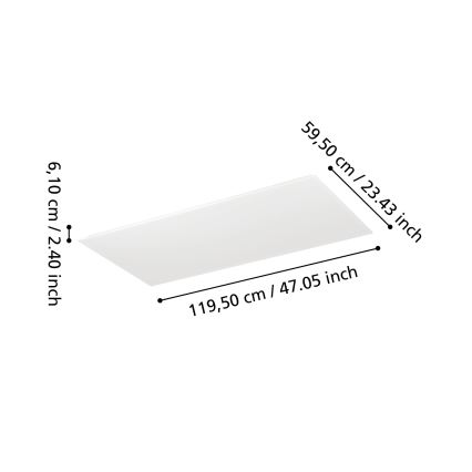 Eglo - Dimeriuojama paviršinė LED panelė LED/35,5W/230V 2700-6500K 120x60 cm balta + nuotolinis valdymas