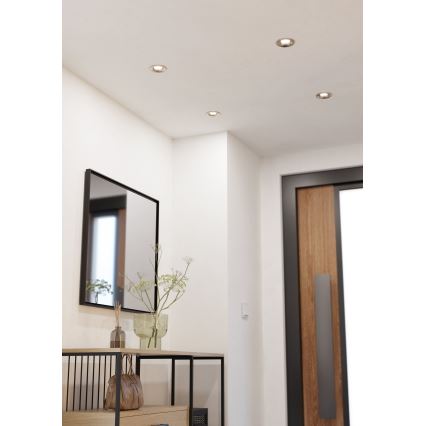 Eglo - KOMPLEKTAS 3x reguliuojami įleidžiami LED šviestuvai LED/6,4W/230V, skersmuo 8,8 cm, matinio chromo