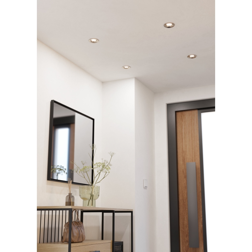 Eglo - KOMPLEKTAS 3x reguliuojami įleidžiami LED šviestuvai LED/6,4W/230V, skersmuo 8,8 cm, matinio chromo
