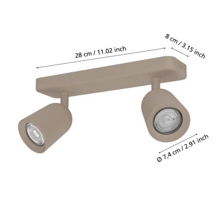 Eglo - Taškinis šviestuvas 2xGU10/10W/230V smėlio spalvos