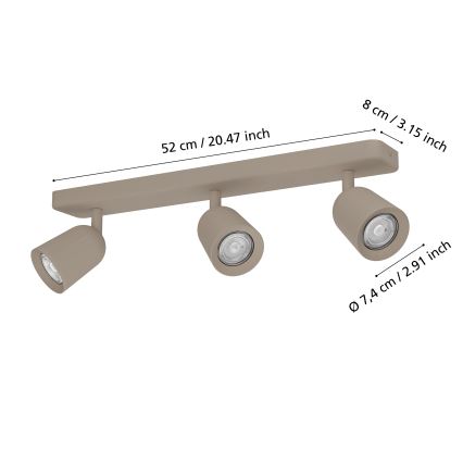 Eglo - Taškinis šviestuvas 3xGU10/10W/230V smėlio spalvos