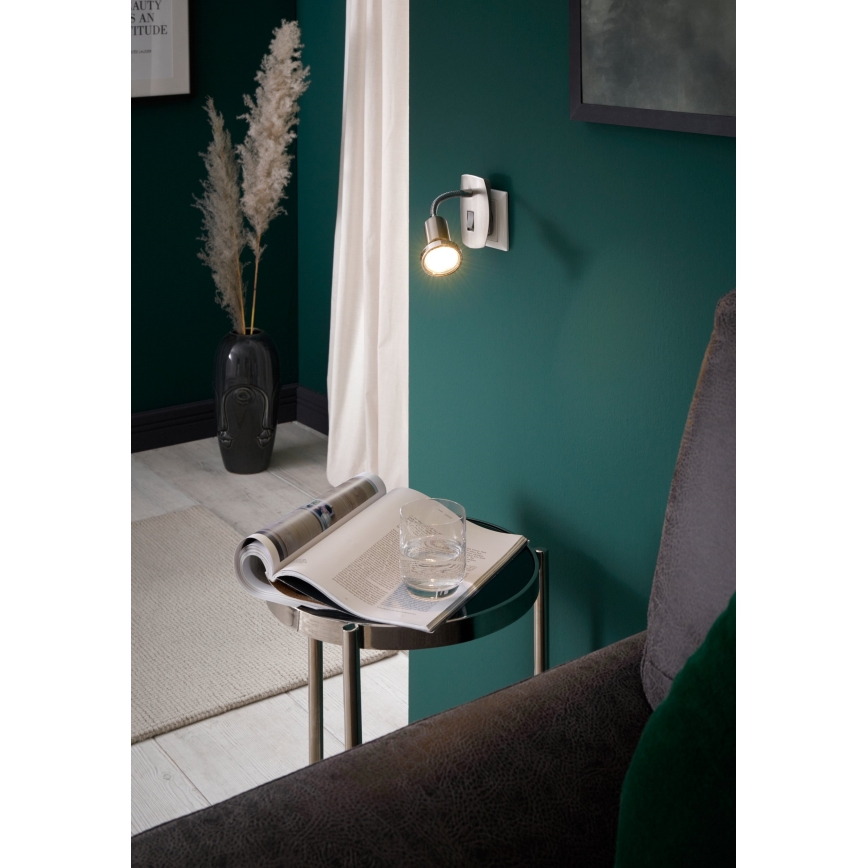 Eglo - Kištukinis LED šviestuvas 1xGU10/2,8W/230V matinis chromas