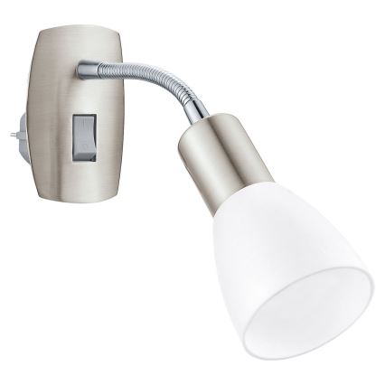 Eglo - sieninis kištukinis šviestuvas 1xE14/5W/230V matinis chromas