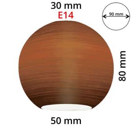 EGLO 90251 - Pakeičiamas stiklas šviestuvui, staliniai lempai, lubiniam šviestuvui ir taškiniam šviestuvui MY CHOICE E14 skersmuo 9 cm, rudos spalvos su švelniu šviesinimu