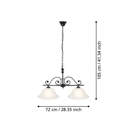 Eglo - Sietynas ant grandinės 2xE27/60W/230V