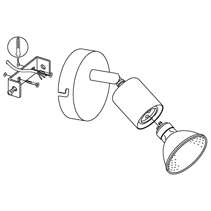 Eglo - LED Sieninis taškinis šviestuvas LED 1xGU10/2,8W/230V