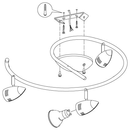 Eglo - Akcentinis LED šviestuvas 3xGU10-LED/3W/230V