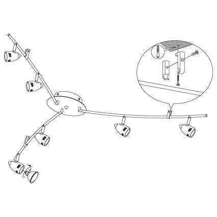 Eglo - Akcentinis LED šviestuvas 6xGU10/3W/230V