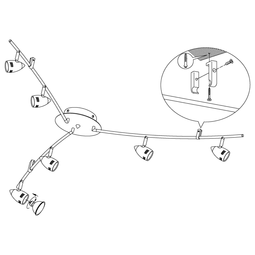 Eglo - Akcentinis LED šviestuvas 6xGU10/3W/230V