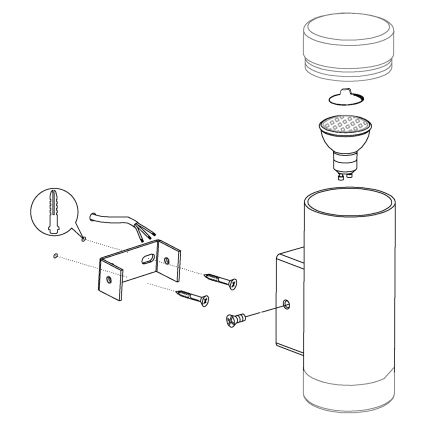 Eglo - Sieninis lauko šviestuvas LED GU10/2.5W/230V