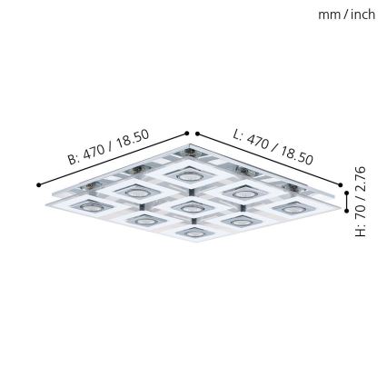 Eglo - Lubinis LED šviestuvas 9xGU10/3W/230V