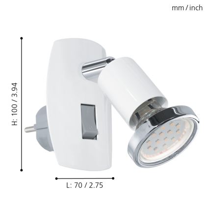 Eglo - LED Lizdinis šviestuvas 1xGU10-LED/3W/230V