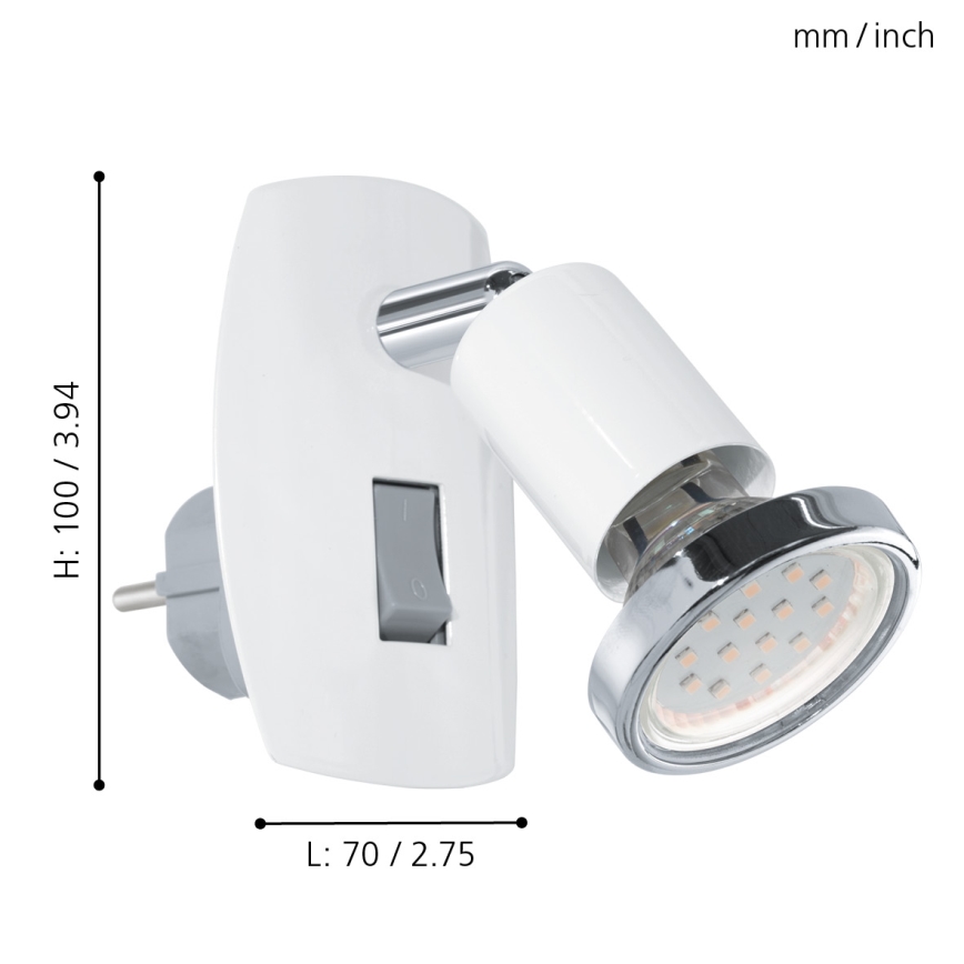 Eglo - LED Lizdinis šviestuvas 1xGU10-LED/3W/230V