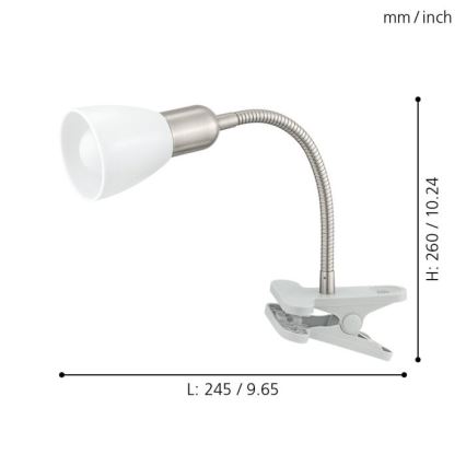Eglo 92932 - LED lempa su spaustuku DAKAR 3 1xE14/4W/230V