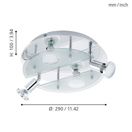 EGLO - LED lubinis šviestuvas 4xGU10/3W