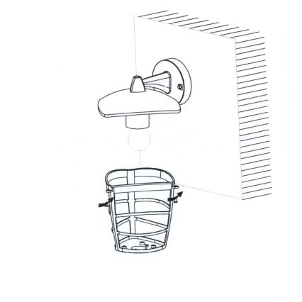 Eglo - Sieninis LED lauko šviestuvas 1xE27/8,5W/230V IP44