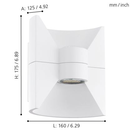 Eglo 93367 - Sieninis LED šviestuvas REDONDO baltas 2xLED-SMD/2.5W/230V